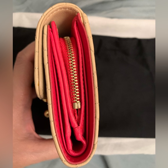 💯authentic Dior cannage lambskin beige and pink mid wallet⭐️ - Picture 9 of 17